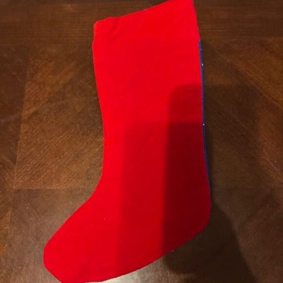 vintage Needlepoint Christmas Stocking Santa & Reindeer Design With name Lucas - Picture 3 of 3